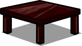 Dark Mahogany Square Coffee Table Minimalist Clipart Illustration