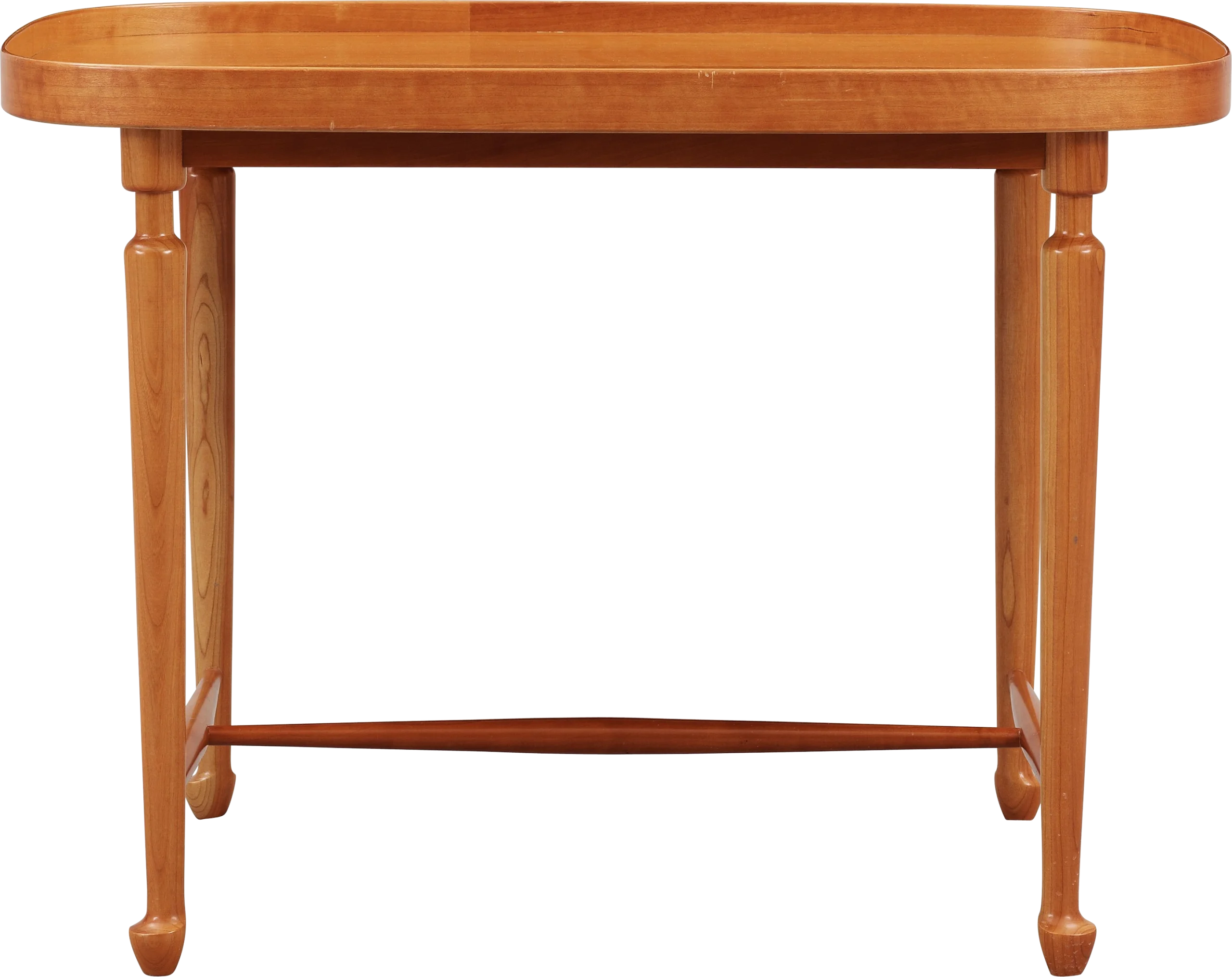 Elegant Wooden Side Table Clipart with Curved Legs and Smooth Finish
