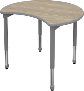 Ergonomic Curved Classroom Desk Clipart - Adjustable Height Modern Learning Furniture
