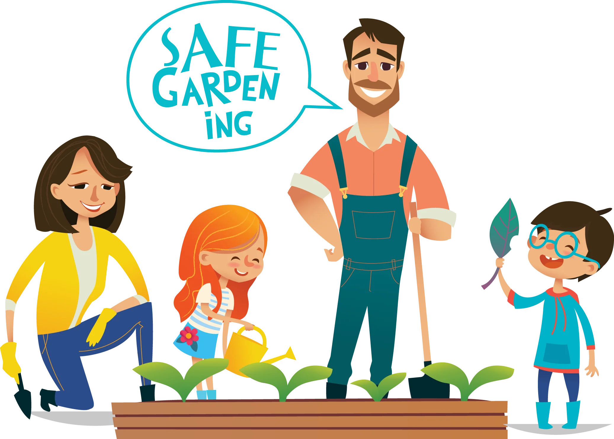 Family-Friendly Safe Gardening Clipart: Nurturing Green Spaces Together