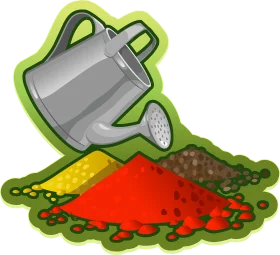 Gardening Tools and Soil Preparation Colorful Gardening Clipart Illustration