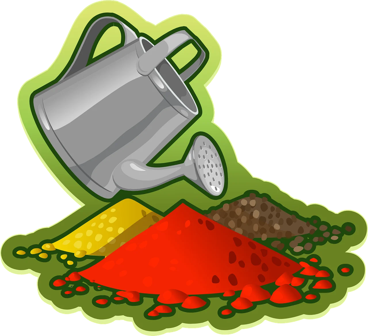 Gardening Tools and Soil Preparation Colorful Gardening Clipart Illustration