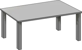 Minimalist Gray Rectangular Table Clipart with Clean Modern Design
