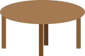 Minimalist Rustic Round Wooden Table Clipart Design Simple Furniture Illustration