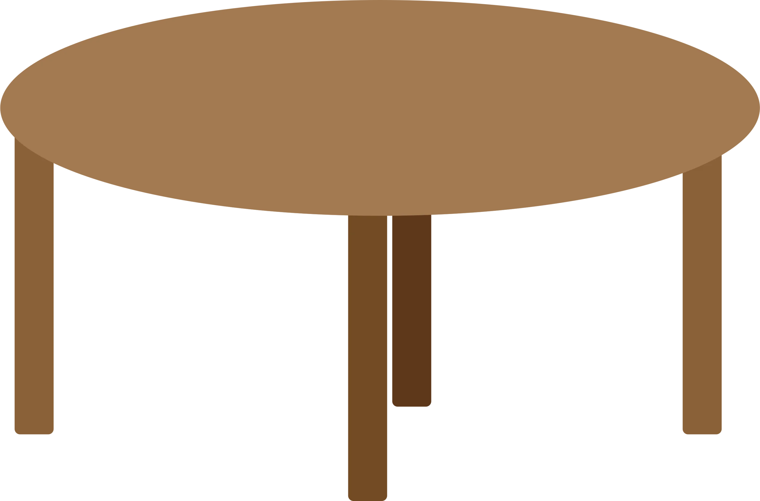 Minimalist Rustic Round Wooden Table Clipart Design Simple Furniture Illustration
