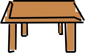 Minimalist Wooden Rectangular Table Clipart with Simple Geometric Lines