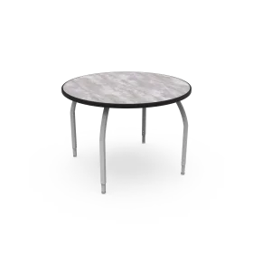 Modern Minimalist Round Dining Table Clipart with Sleek Metal Legs