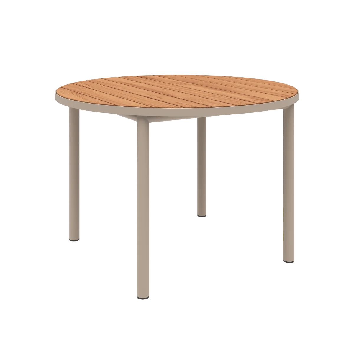 Modern Minimalist Round Wooden Outdoor Dining Table Clipart Design