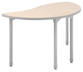 Modern Semi-Circular Classroom Desk Clipart with Sleek Silver Legs
