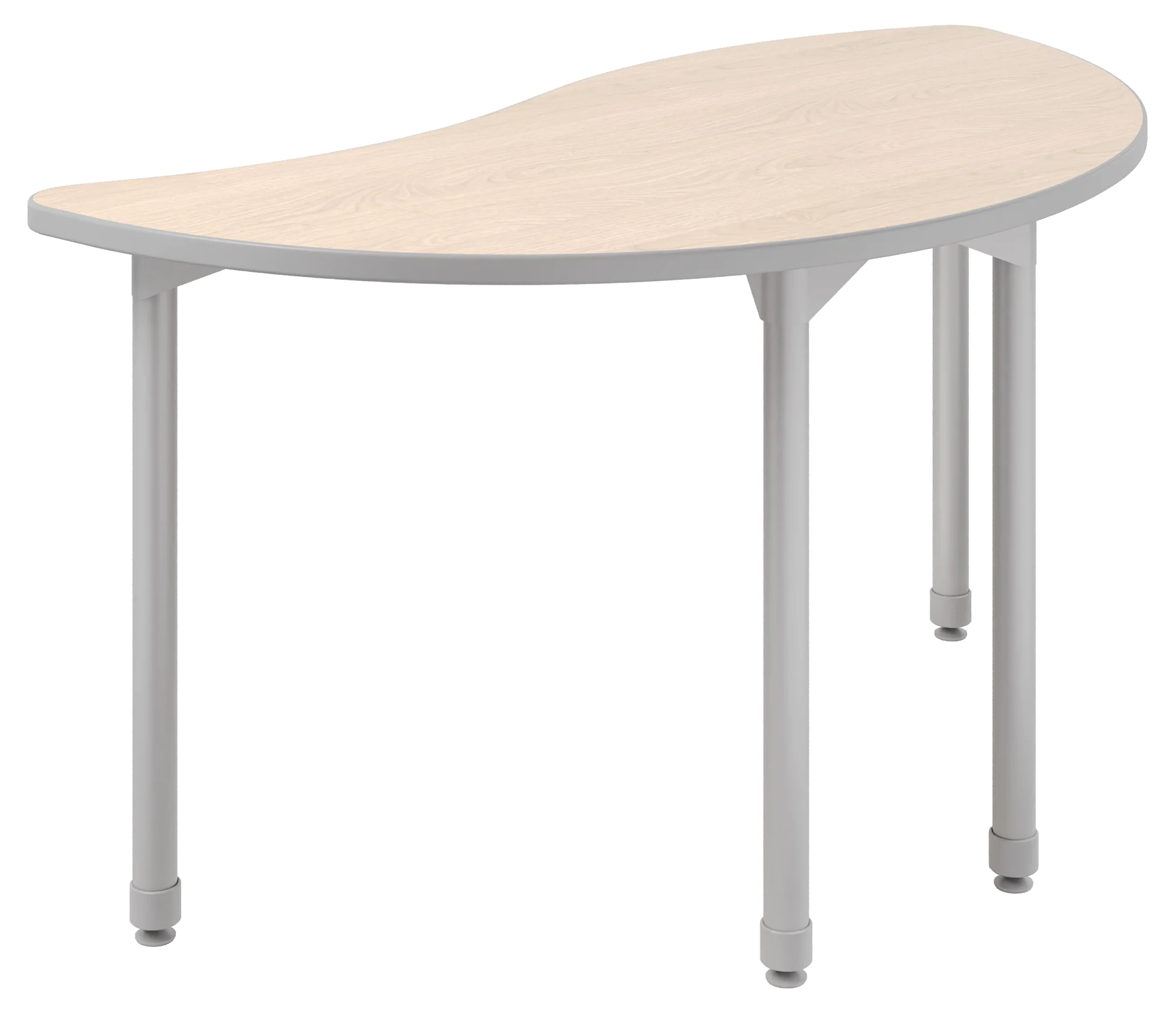 Modern Semi-Circular Classroom Desk Clipart with Sleek Silver Legs