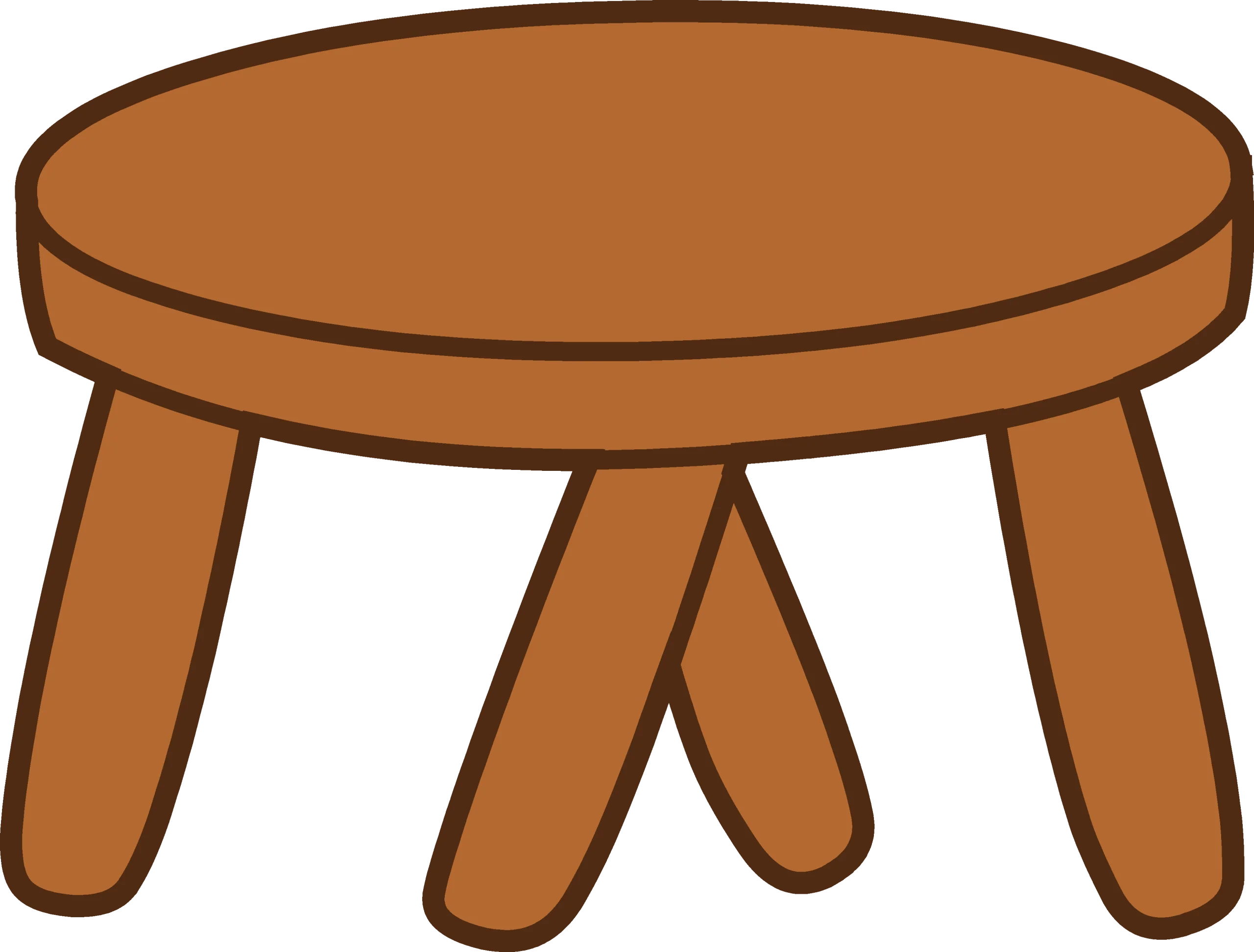 Rustic Wooden Milking Stool Clipart - Charming Farmhouse Style Miniature Furniture