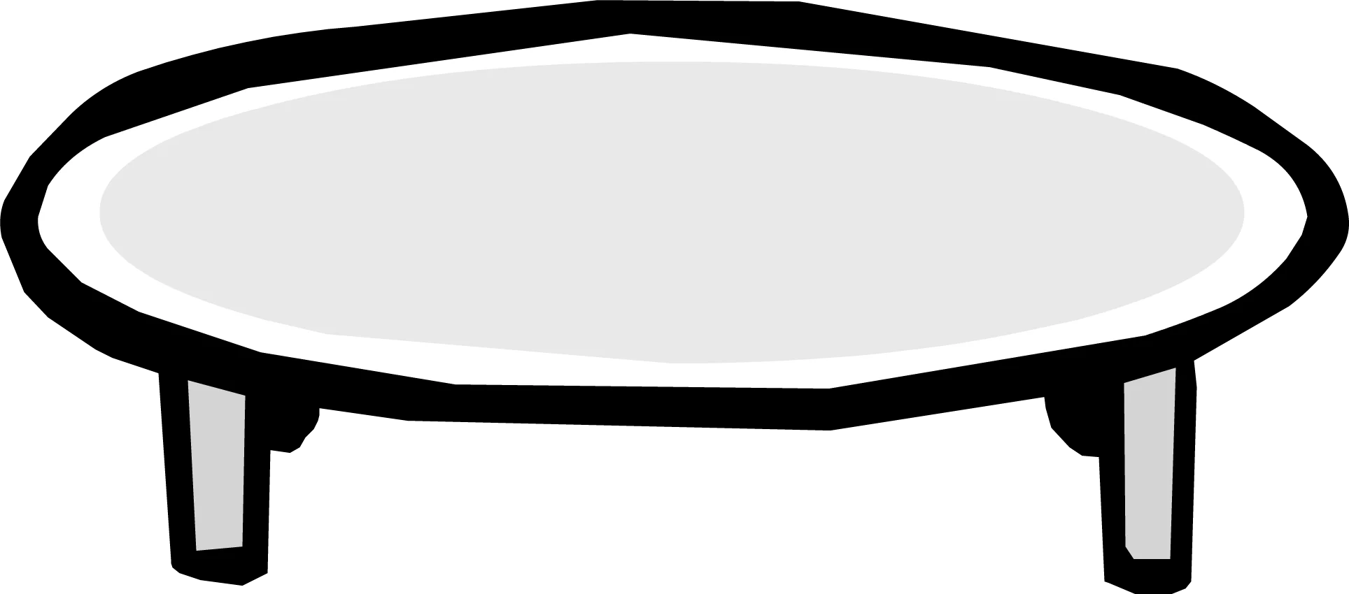 Simple Minimalist Round Table Clipart with Clean Design and Geometric Legs