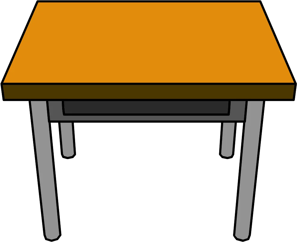 Simple Modern Rectangular School Desk Clipart with Clean Design