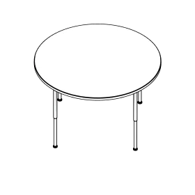 Simple Round Folding Table Clipart Illustration for Office or Event Space