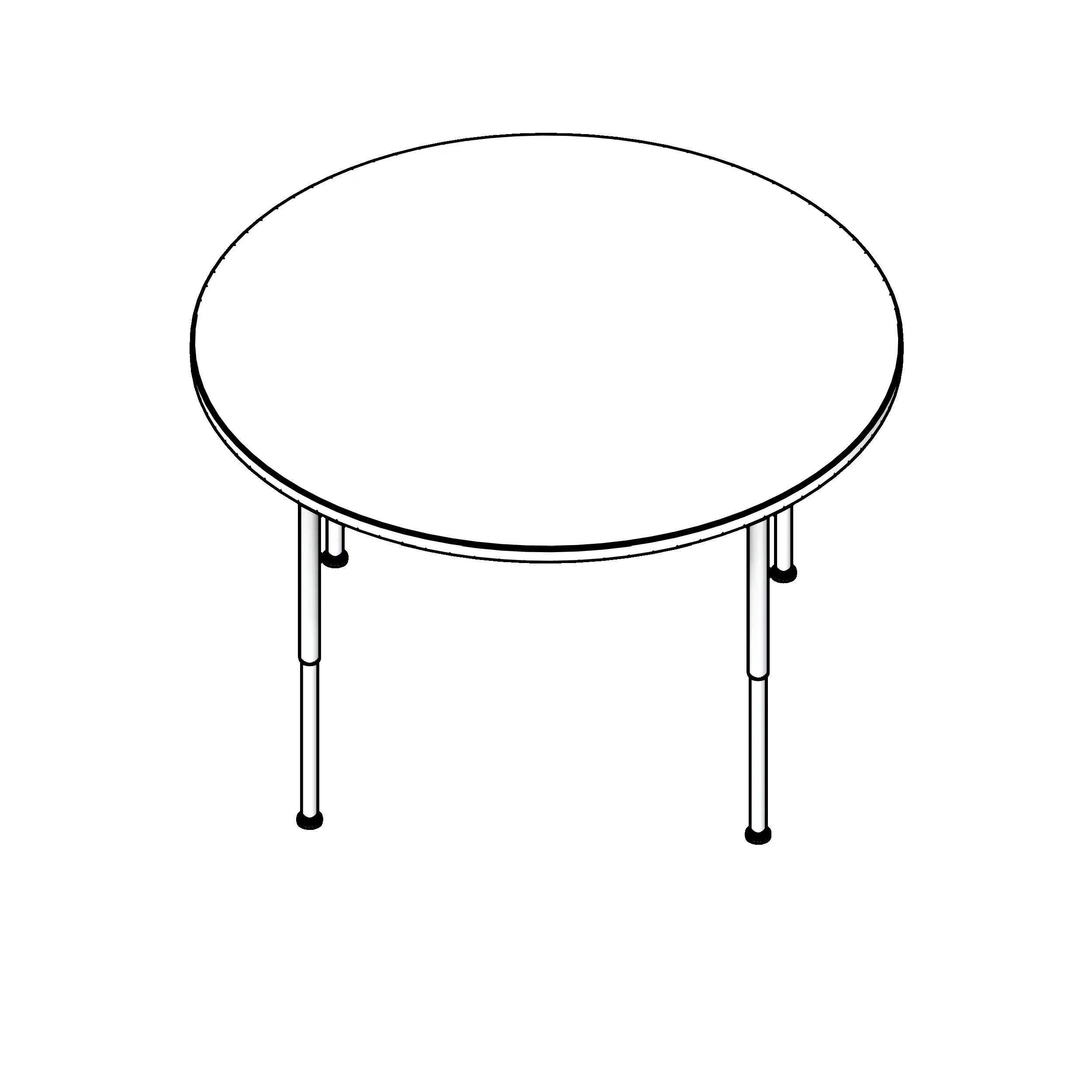 Simple Round Folding Table Clipart Illustration for Office or Event Space