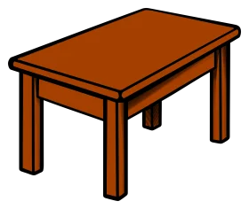 Simple Wooden Rectangular Table Clipart Illustration for Design Projects