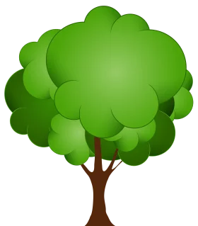 Lush Green Foliage Tree Clipart Illustration with Soft Rounded Canopy