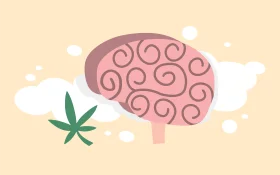 Abstract Neurological Clipart Illustrating Cannabis and Cognitive Function Interaction