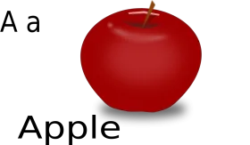 Crisp Red Apple Clipart: Educational Illustration for Learning Alphabet