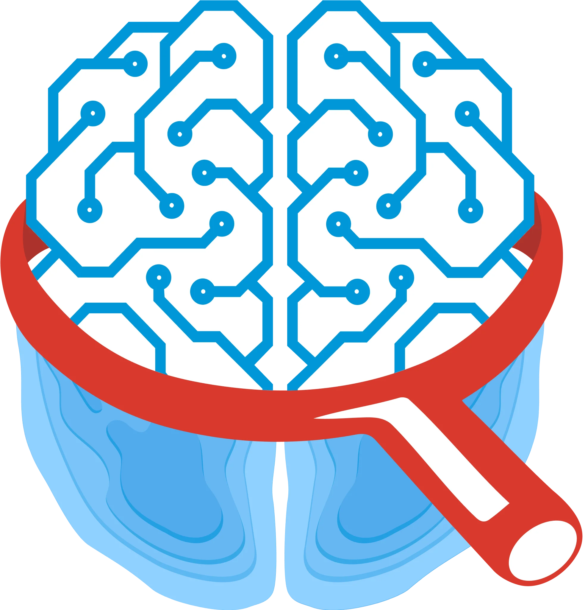 Digital Neural Network Brain Clipart: Technological Innovation Visualization