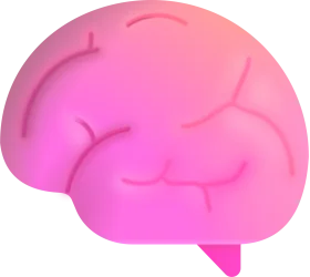 Soft Pink Stylized Human Brain Anatomical Clipart Illustration Design