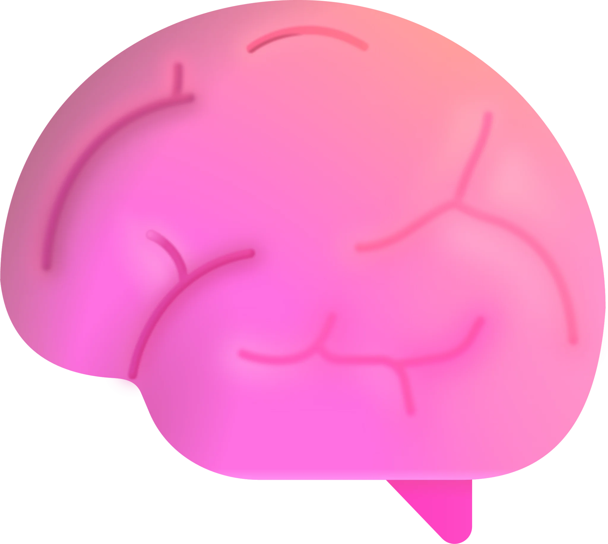 Soft Pink Stylized Human Brain Anatomical Clipart Illustration Design
