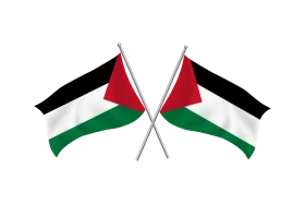 Dual Palestinian National Flags Crossed Symmetrical Patriotic Clipart Design