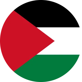Elegant Geometric Palestinian Flag National Pride Circular Clipart Design