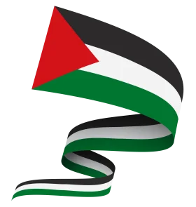 Palestine National Flag Waving Stylized Patriotic Clipart Design Illustration