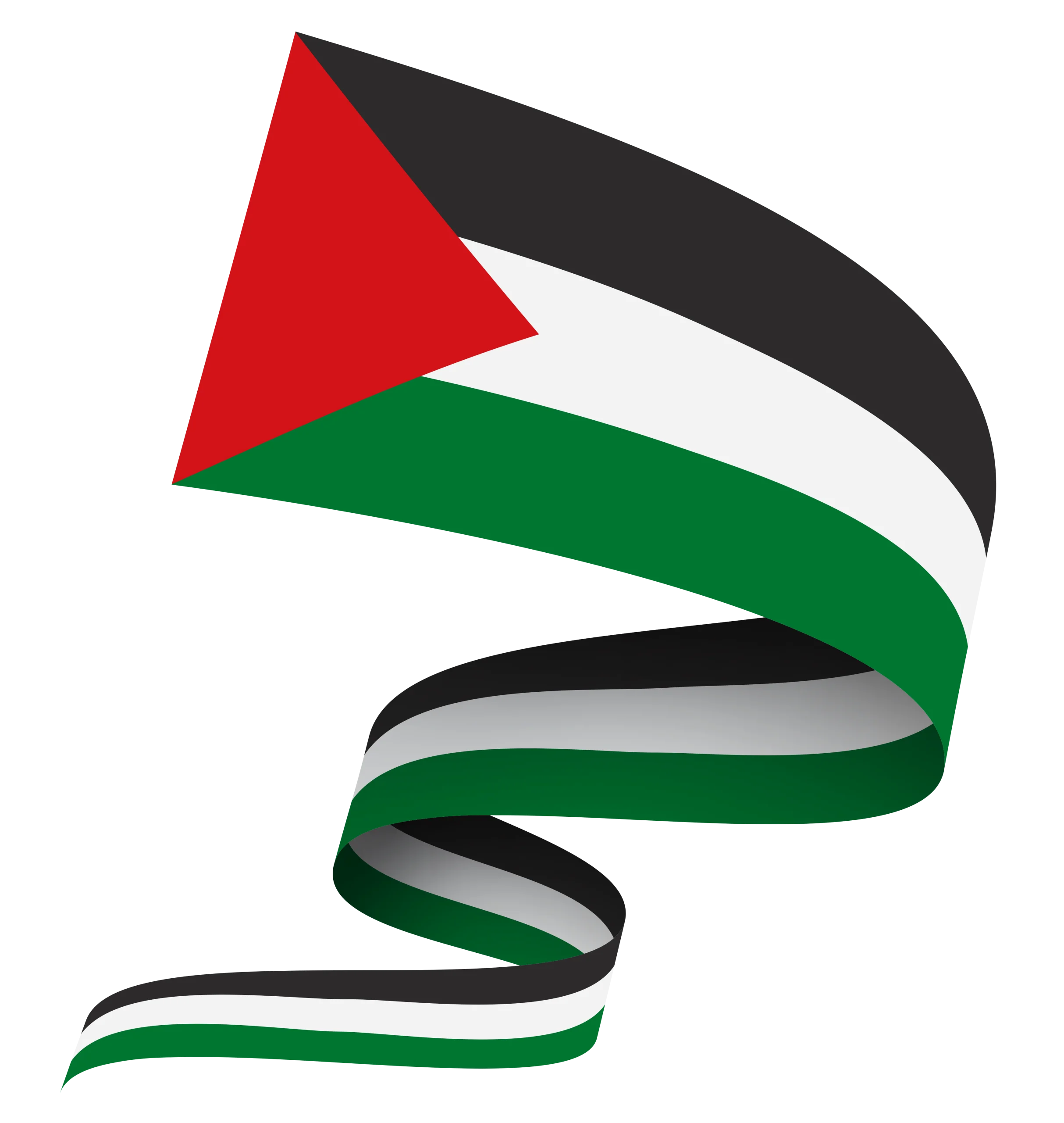 Palestine National Flag Waving Stylized Patriotic Clipart Design Illustration