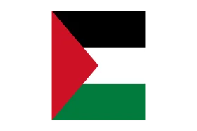 Palestinian National Flag Simple Clean Geometric Clipart Design
