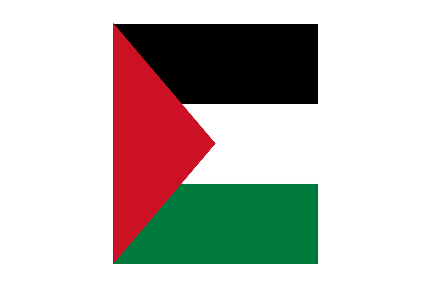 Palestinian National Flag Simple Clean Geometric Clipart Design