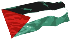 Palestinian National Flag Stylized Clipart Artwork with Distinctive Geometric Symbolism