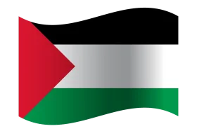 Palestinian National Flag Waving Clipart Graphic Design Illustration
