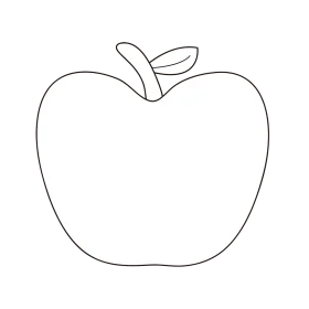 Simple and Clean Black and White Apple Outline Clipart Design for Creative Projects