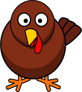 Adorable Cartoon Turkey Clipart: A Whimsical Feathered Friend for Thanksgiving Designs