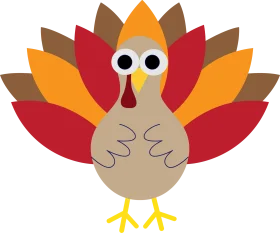 Adorable Cartoon Turkey Clipart: Festive Thanksgiving Character Design