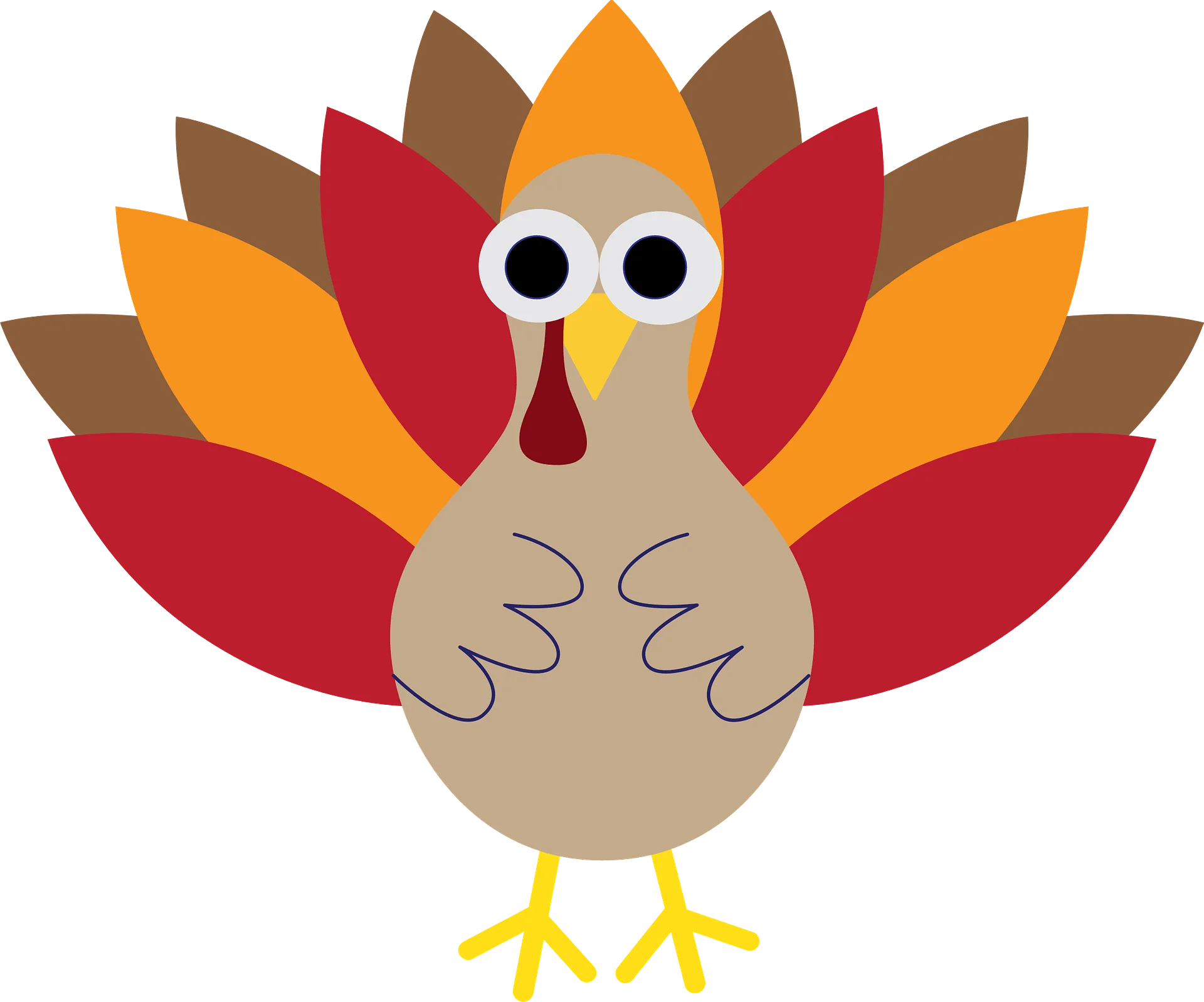 Adorable Cartoon Turkey Clipart: Festive Thanksgiving Character Design