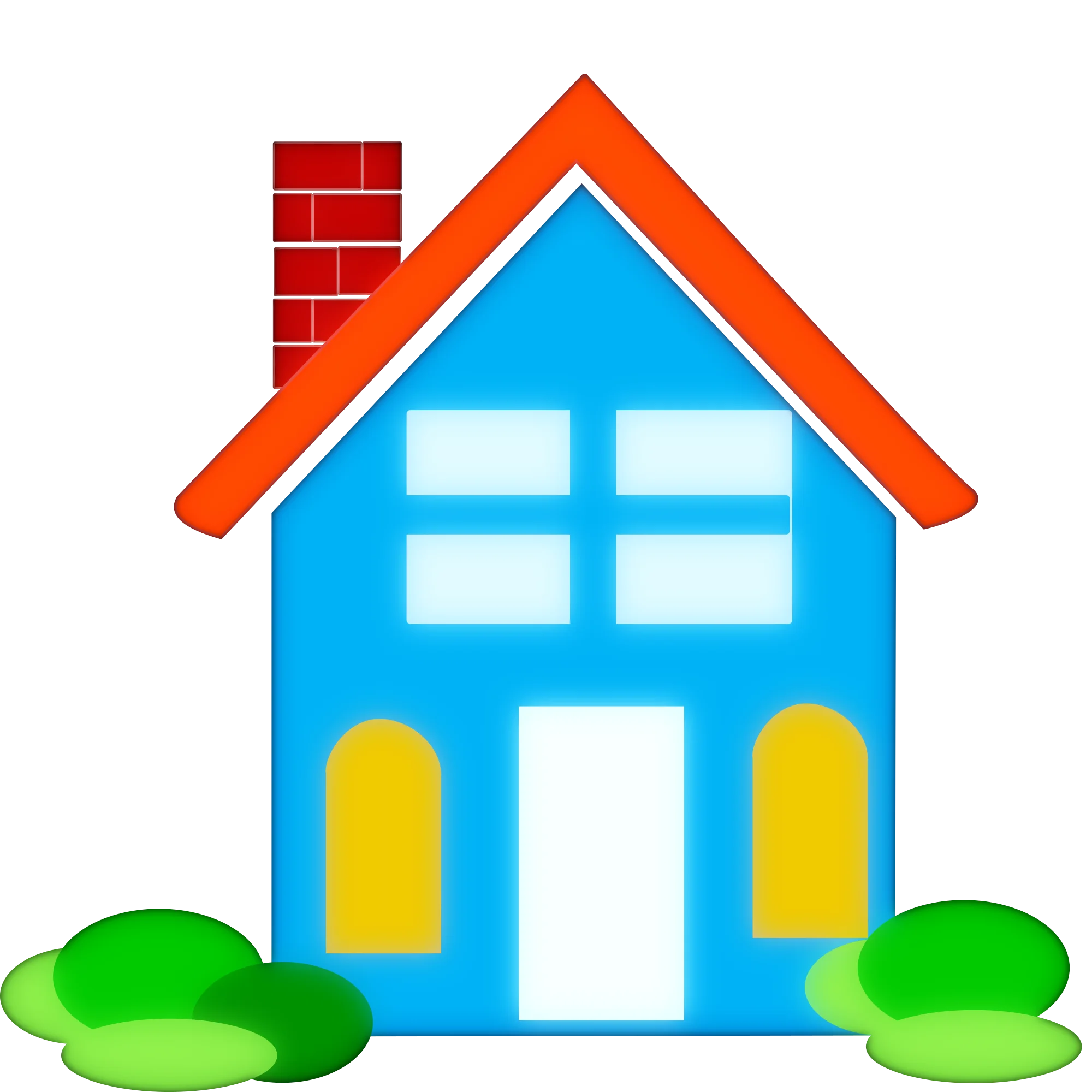 Charming Blue and Orange Roof Cartoon House Clipart Design for Kids