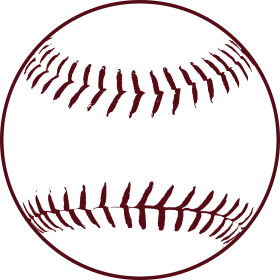 Classic Baseball Clipart Design with Detailed Red Stitching and Seamless Outline