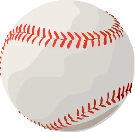 Classic Baseball Clipart Design with Pristine White Leather and Crimson Stitching