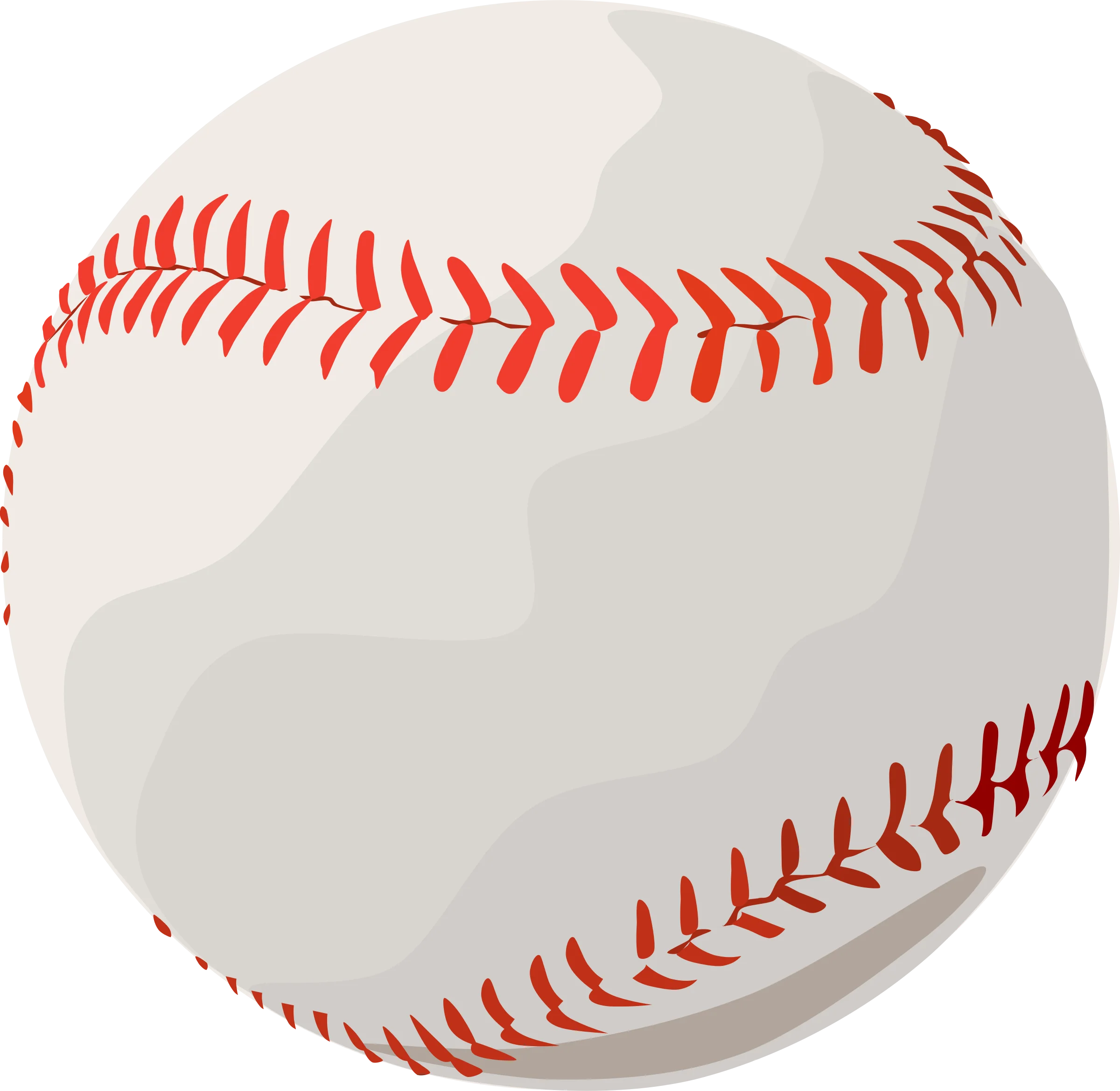 Classic Baseball Clipart Design with Pristine White Leather and Crimson Stitching