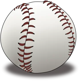 Classic Baseball Clipart Illustration: Detailed Leather Ball with Red Stitching Details