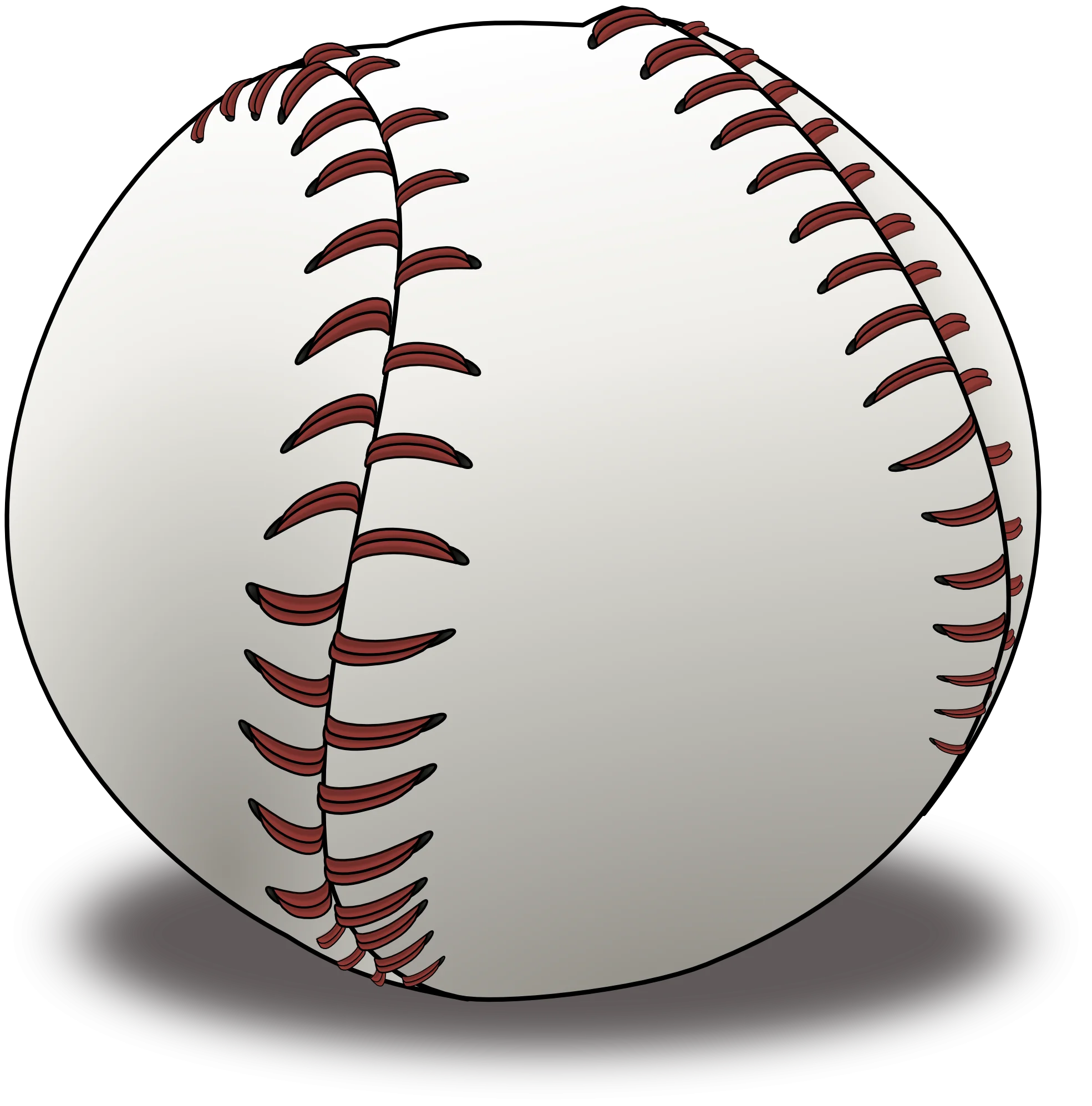 Classic Baseball Clipart Illustration: Detailed Leather Ball with Red Stitching Details