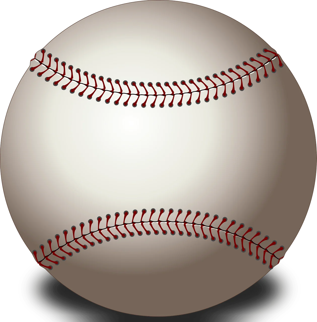 Classic Baseball Clipart Illustration: Detailed Leather Sports Equipment Rendering