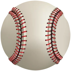 Classic Baseball Clipart Illustration with Authentic Red Stitching Design