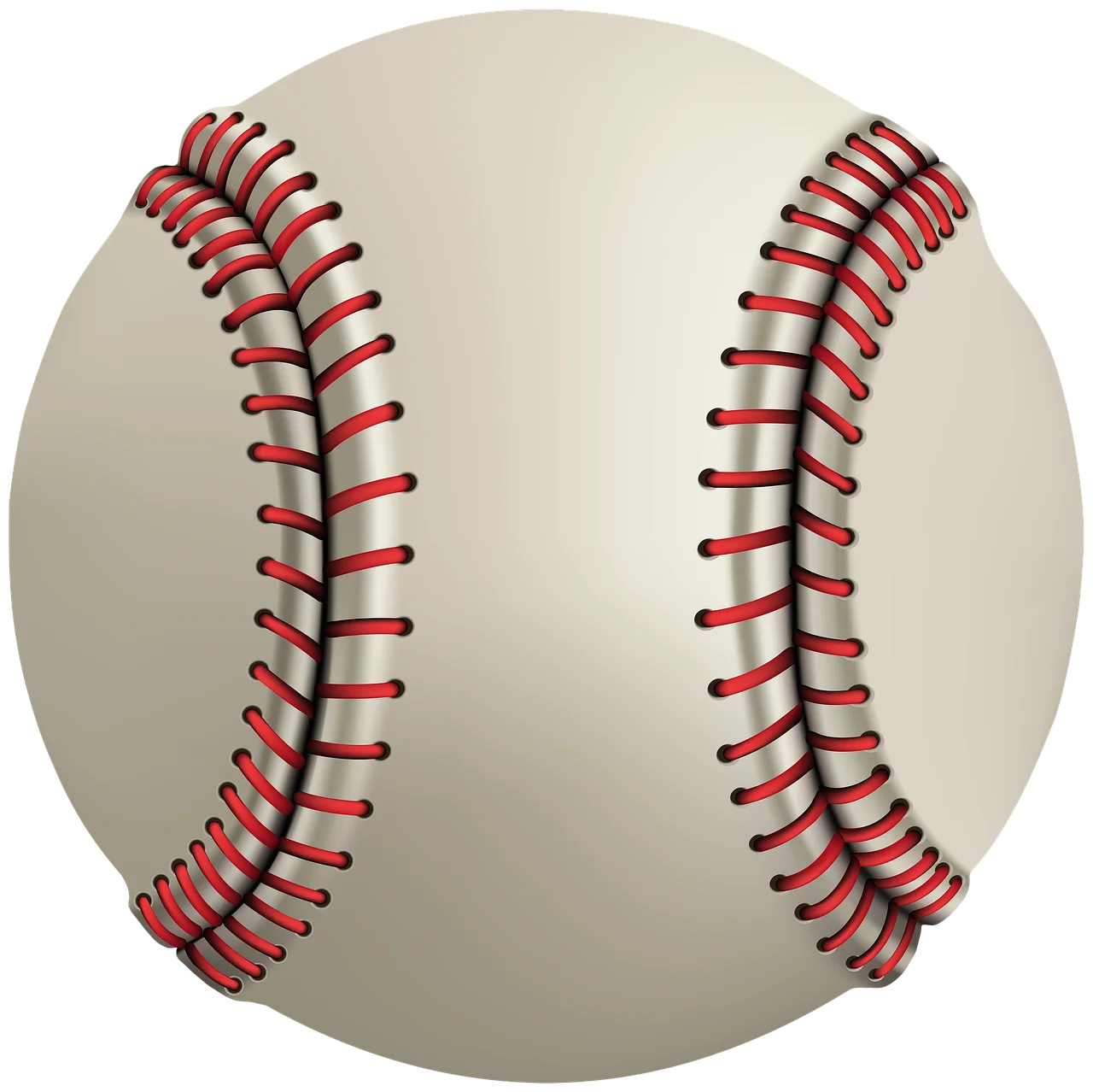 Classic Baseball Clipart Illustration with Authentic Red Stitching Design