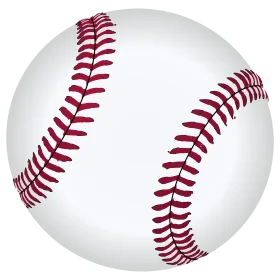 Classic Baseball Clipart Illustration with Crisp White Leather and Bold Red Stitching
