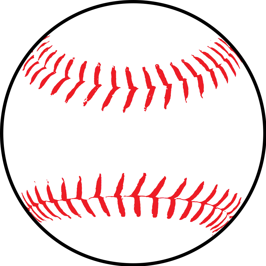 Classic Baseball Clipart Illustration with Iconic Red Stitching Design