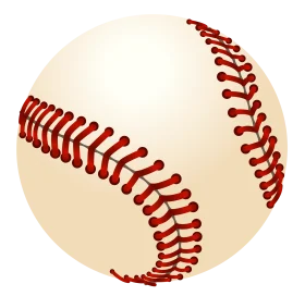 Classic Baseball Leather Sphere Clipart Illustration with Red Stitching Details